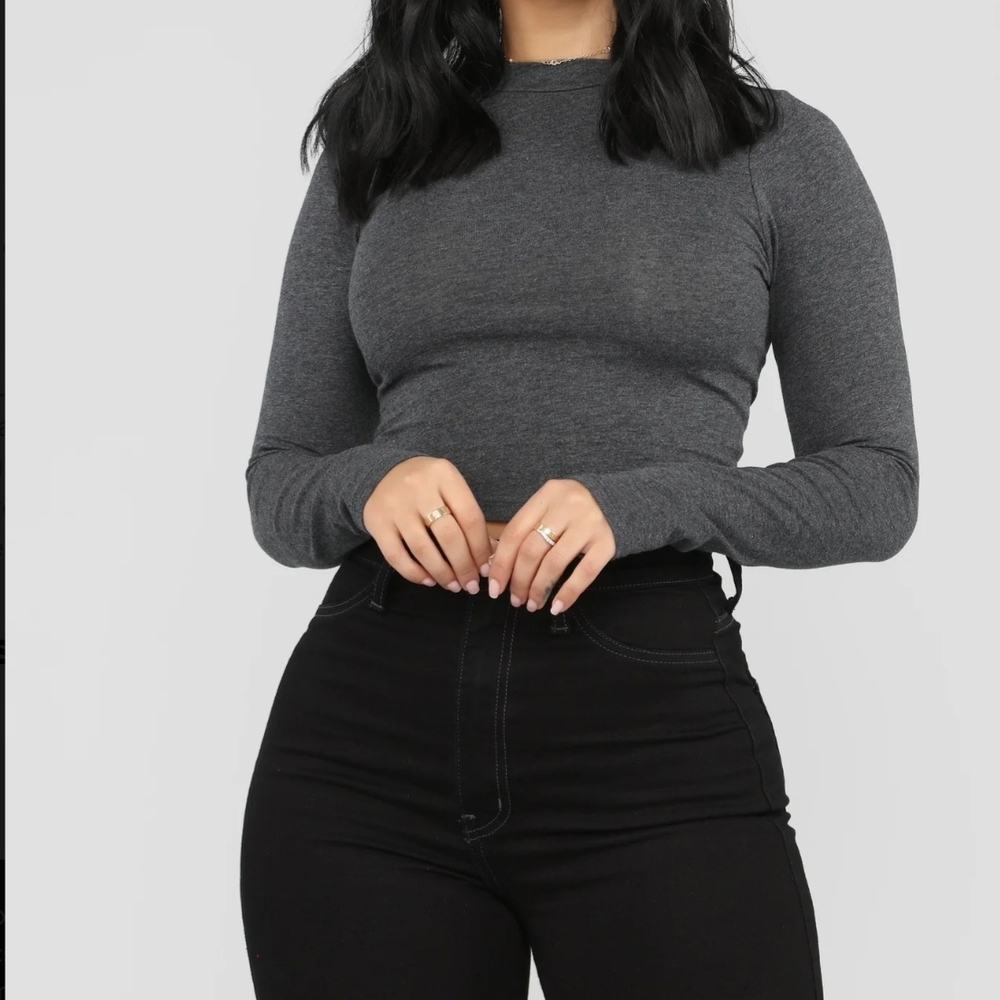 NWT Fashion Nova Womens Crop Top Long Sleeve Size XL